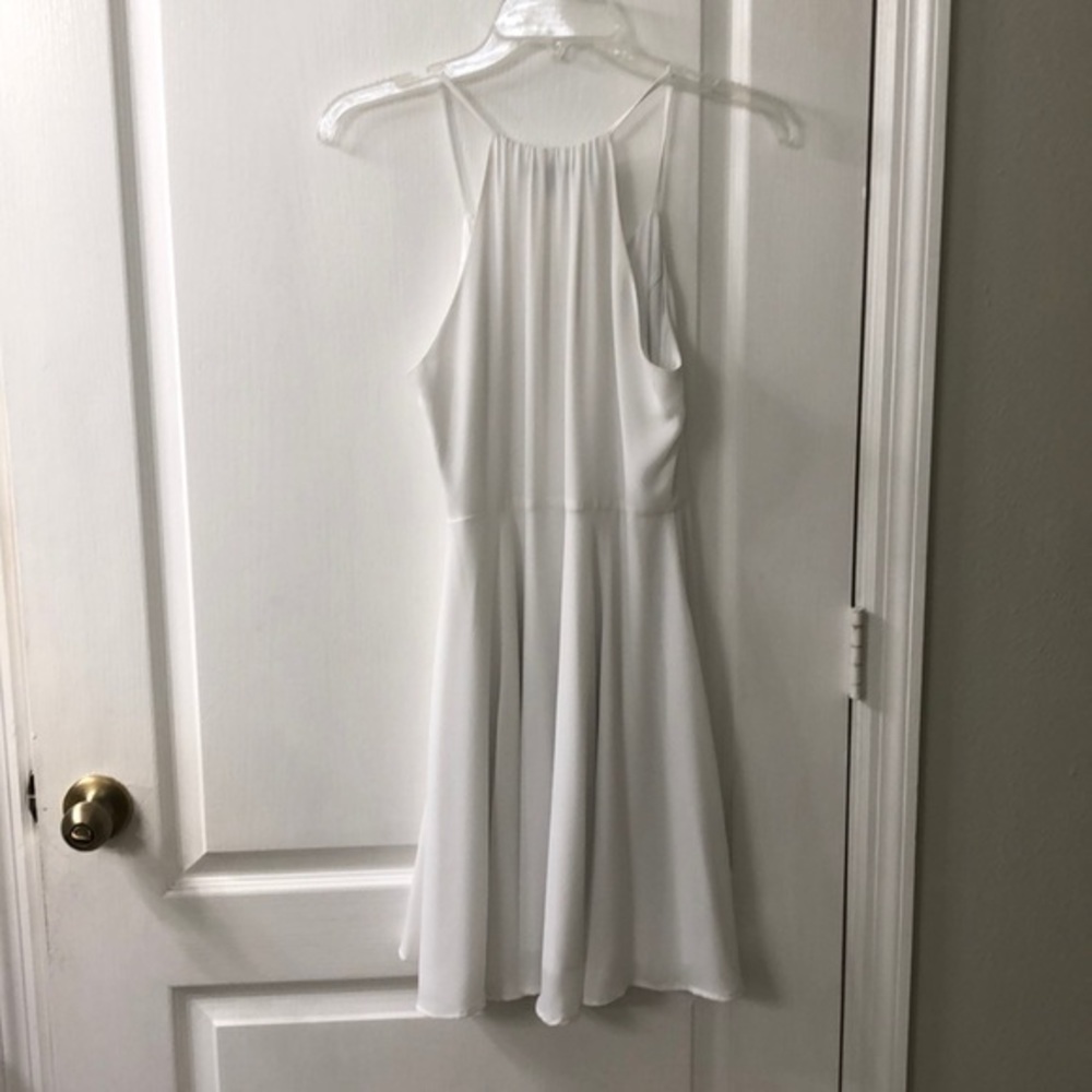 Express Spaghetti Strap High Back White Dress - E… - image 6